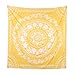 Simpkeely Sketched Floral Medallion Tapestry, India Yellow Wall Art Mandala Bohemian Hippie Wall Hanging Tapestries for Dorm Home Decoration 59” x 59”-Yellow