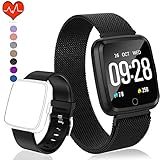 PUBU Fitness Tracker HR, Color Screen Activity Tracker Watch with Replacement Band, Waterproof Smart Watch with Heart Rate Monitor, Step Counter, Measuring Calories, Sleep Monitor, Pedometer Watch