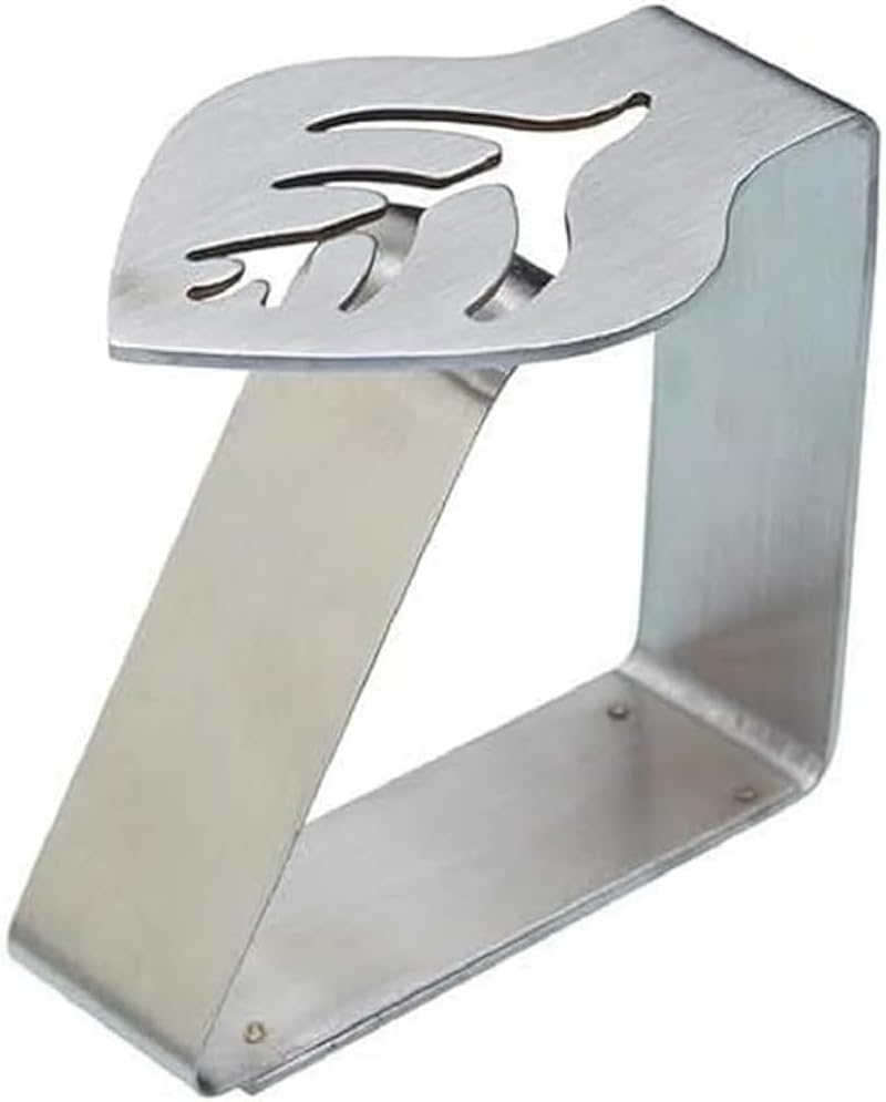KitchenCraft Stainless Steel Tablecloth Weight Clips 4 Pack Leaf Design 6x5 cm