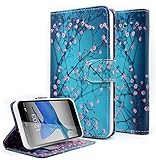 ZTE Quartz Case, NageBee [Kickstand Feature] Premium PU Leather Flip Fold Wallet Case with [ID&Credit Card Slot] for ZTE Quartz Z797C (Wallet plum blossom)