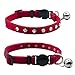 Cat Breakaway Collar Medium Large Cat Adjustable Necklace Red Black Cat Puppy Collar-Velvet Necklace-Safety Bing Crystal Rhinestone Pet Collar Set with Bell for Kitten 2pcs Pack