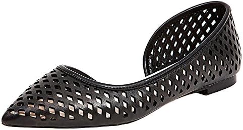 French Blu Women's Salsa Laser Cut D'Orsay Slip On Flat (41 M EU / 10 B(M) US, Black)