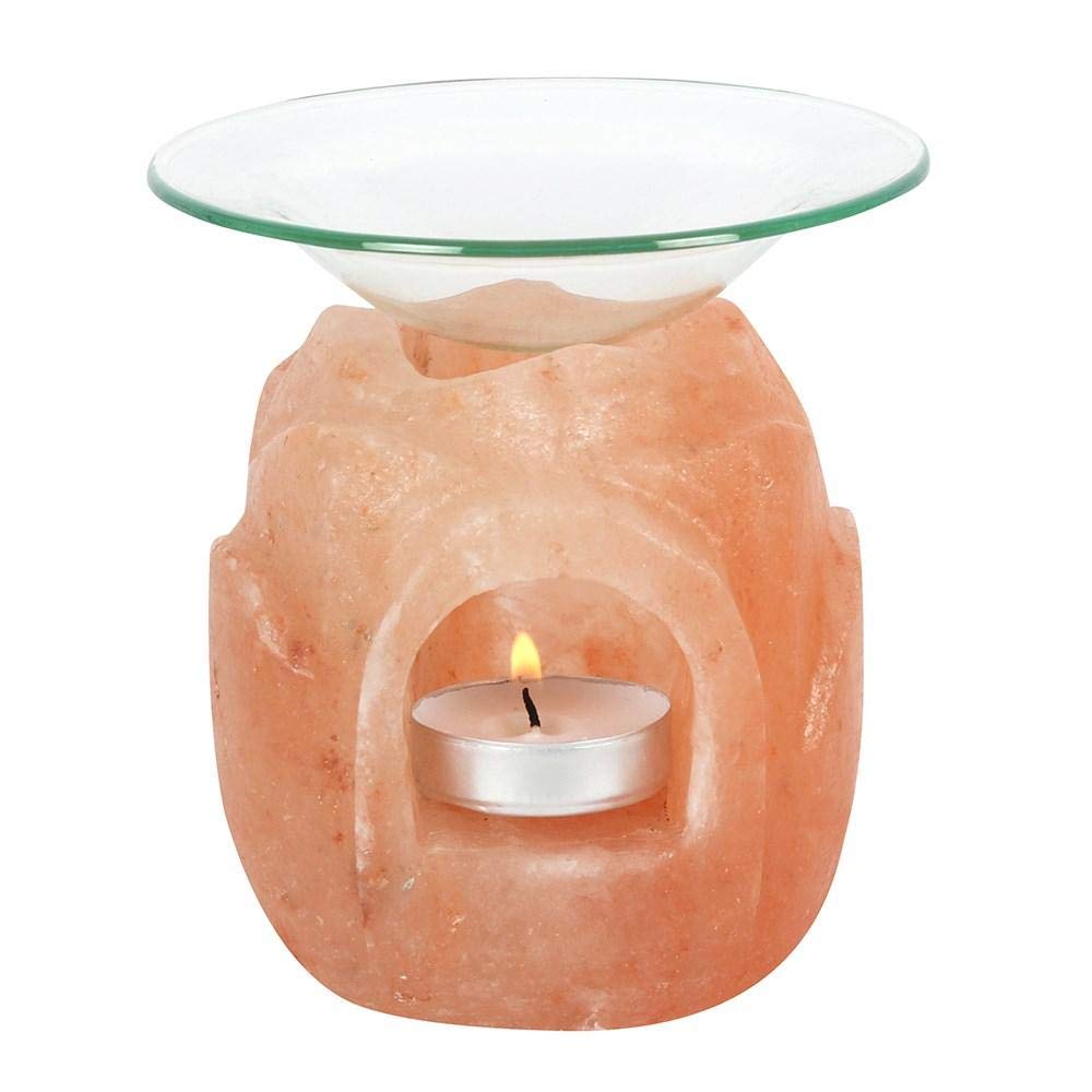 Himalayan Salt Lotus Flower Shaped Oil Burner -12cm x 10cm (1 Pc.) - Unique & Sophisticated Piece - Natural Fragrance & Soothing Ambience - Ideal for Home Decor