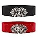 Fasker 2 Pack Womens Vintage Waist Belt Wide Elastic Stretch Retro Cinch Belt