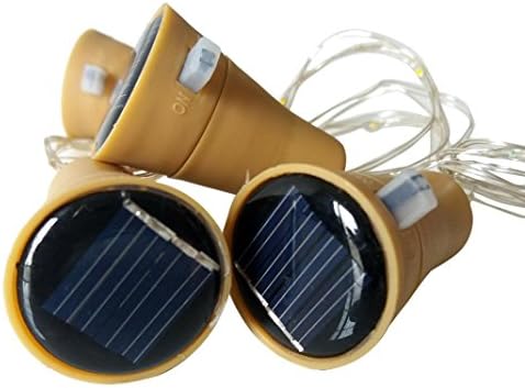 YOUYINGKE Solar Wine Bottle Cork Shaped String Light 10 LED Night Fairy Light Lamp (Cool White)