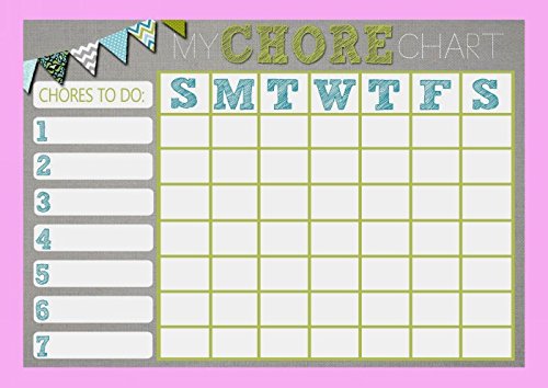 Childrens Kids Rota Reward Task Chore Chart Pink And Grey: Amazon.co.uk ...