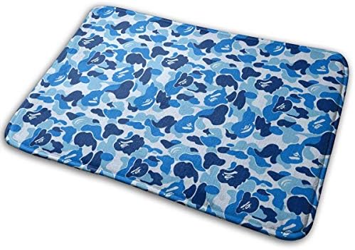 CHUFZSD Doormats Cover Rug Bape Blue Camo Absorbent Non Skid Outdoor Indoor Front Entrance Rug Floor Mats Bathroom Kitchen Decor Rug Mat