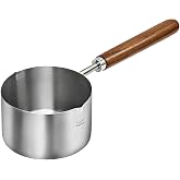 Mini Sauce Pan 250ml, Stainless Steel Butter Warmer Pot with Dual Pour Spouts, Small Butter Melting Pot for Seafood, Popcorn Butter, Chocolate, Milk, Coffee and Sauce