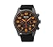 Seiko Men's Black Ion Finish Nylon Strap Solar Chronograph Watch
