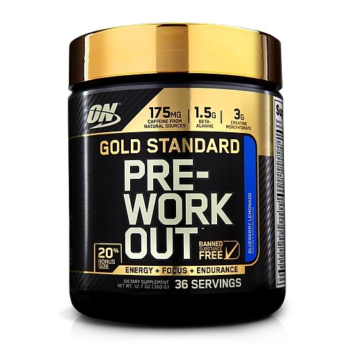 Optimum Nutrition Gold Standard PreWorkout BlueberryLemonade 20 FreeBonus 360 g