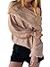 Persun Women Khaki Off Shoulder Chunky Long Sleeve Knitted Sweater Khaki Onesize