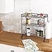 VANRA 3 Tier Spice Rack Kitchen Spice Stand Holder Jars Storage Organizer Shelf Rack with Tissue Dispenser Rack/Bathroom Paper Towel Holder & Towel Bar (Black)