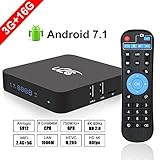 Android 7.1 TV BOX, [3GB RAM+16GB ROM] Amlogic S912 Octa Core 64 Bits Processor 3D 4K HD Player with LED Display 2.4G/5G Dual Wifi 1000M LAN-Z Turbo