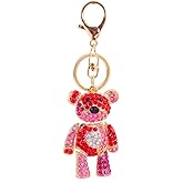 One Pack Cute Colorful Jointed Bear Animal Rhinestone Car Keychain