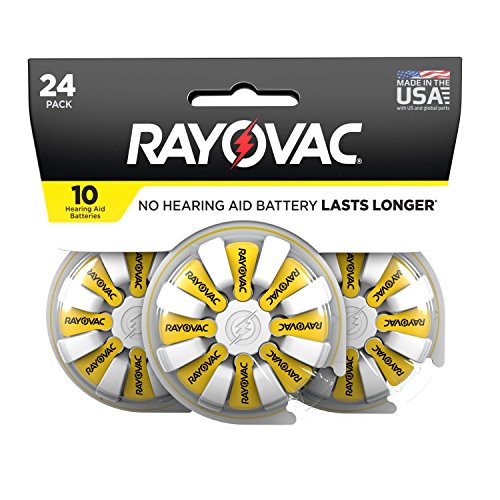 RAYOVAC Size 10 Hearing Aid Batteries, 24-Pack