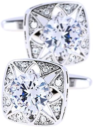 KFLK White Stone And Crystal Cufflinks