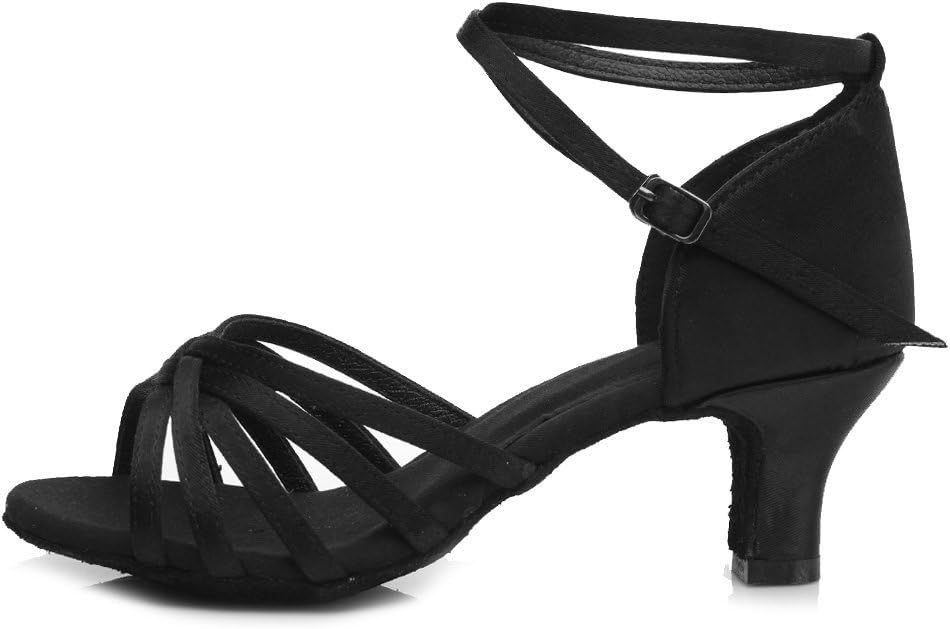 HROYLWomen Latin Dance Shoes Ladies Ballroom Shoes Low-Heel Salsa Practice Performence Dancing Shoes, Model EM213