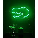 Dinosaur Head Neon Signs Lights Christmas Decor for Kids Wall Art Decor Dino Neon Light for Bedroom Halloween Xmas Valentine's Day Wedding Party Decoration Gifts Operated by USB/AA Battery