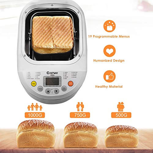 Automatic Bread Machine with 19 Programs, BestComfort 2L Programmable Bread Maker, 15 Hours Delay Timer, 1 Hour Keep Warm (style 2)