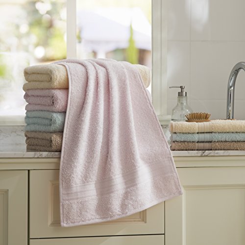LOVO Egyptian Cotton Towel Set 3 Pieces Bath Hand Face Washcloth Luxury Microfiber Premium Soft Towel, Pale Pink - Thumbnail 3