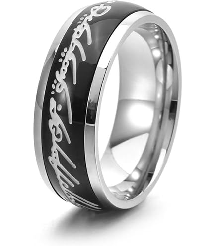 Meilord 8mm Glow Ring The Lord of The Rings Spinner Ring for Men