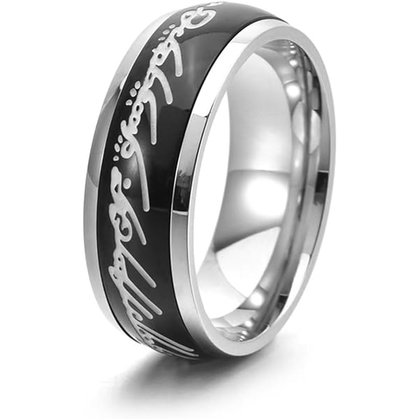 Meilord 8mm Glow Ring The Lord of The Rings Spinner Ring for Men