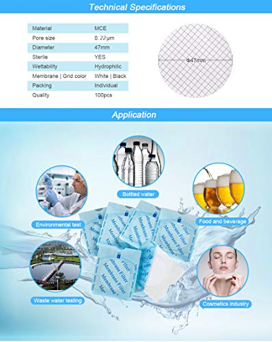 image for MCE Membrane Filter, Membrane Solutions Lab Supply Sterile MCE Gridded
