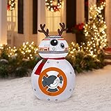 Airblown Inflatable-BB-8 w/Reindeer Ears and Scarf-MD Star Wars 4.5 ft tall by Gemmy Industries (1)