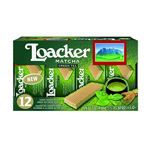 Loacker Premium Matcha Green Tea Wafers, 37.5g/1.32oz, Pack Of 12 on