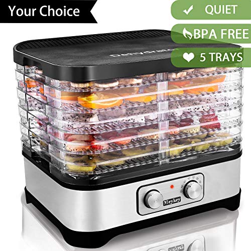Best Food Dehydrator Machine With 5 Trays Temperature Control for Food Knob Button/250Watt