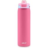 Ello Pop &amp; Fill 22oz Stainless Water Bottle, Sip or Chug, Cherry Breeze, 22 Ounces (Pack of 6)