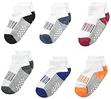 Jefferies Socks Baby-Boys Sporty Quarter Sock with Non-Skid 6 Pair Pack, Multi, Infant