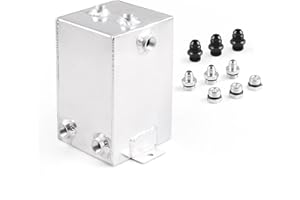 Dyno Racing AN6 AN8 3L Engine Oil Catch Can With AN6 to AN8 , 8AN to AN8 Adapter Fittings Universal Aluminum (Silver)