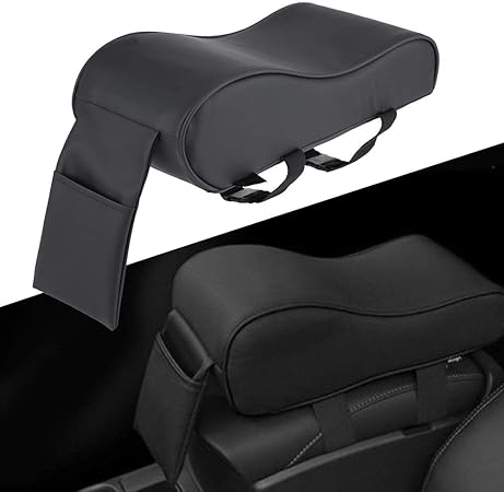 KIMISS Almohadilla de Reposabrazos universal de cuero [Espuma de memoria] - Estera auto del amortiguador - Cubiertas con bolsillo para celular: Amazon.es: Coche y moto