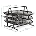 Mindspace Desk Organizer Paper Tray with 3 Tier Desktop File Organizer | Office Organizer & Stacking File Holder, Document Organization for Desk | The Mesh Collection, Black