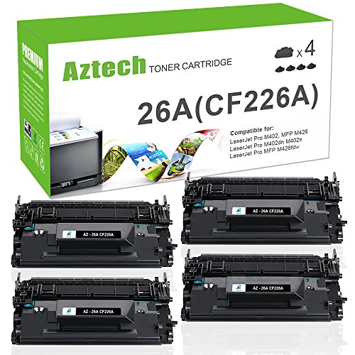 Aztech 4 Pack Compatible for HP 26A CF226A 26X CF226X Black Toner Cartridge 3