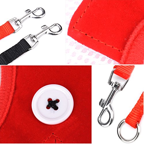 Layboo Soft Handsome Collar Rabbit Little Dogs Cats Harness With Leash Size Medium (black and white plaid) - Thumbnail 5