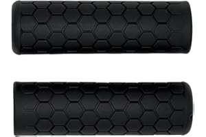 SANDHILL TOOLS Hexagon Pattern Black Non-Slip Bike Handle Bar Grips, Designed to fit 1 ¼” Handlebars (1 Pair)
