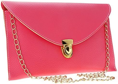 Wholesale Solutions Ladies Leather Envelope Clutch Chain Evening Shoulder Handbag