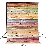 SJOLOON 5x7ft Heavy Duty Photography Vinyl Backdrop Background Picturesque Colors Wood Floor 10313