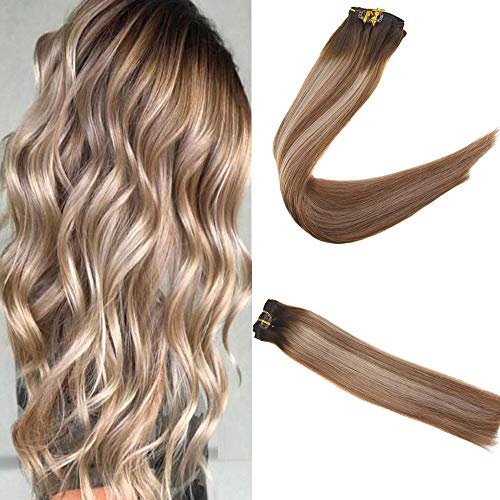 Easyouth 16 Clip In Extensions 100 Real Remy Human Hair Ombre
