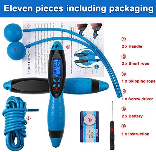 Gejoy Electronic Counting Jump Rope, Adjustable Fitness Jumping Rope with Electronic Time Calorie Counter, Skipping Rope for Children Adult Women Indoor Outdoor Sports Weight Loss Exercise 3 51qzQB NCbL. AC