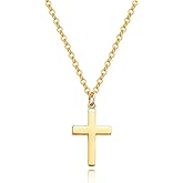 DEARMAY Gold Plated Cross Necklaces for Women, Dainty Gold Plated Cross Choker Necklace for Women Simple Small Pendant Neckalce Jewelry Gift