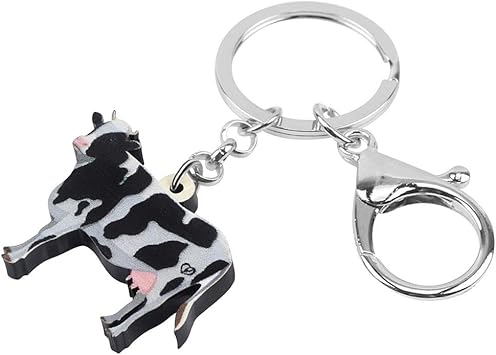 Amazon Co Jp Jiao アクリルアニメ乳牛牛キーホルダー農場動物キーリング女性女の子十代の若者たちのバッグ車の財布チャーム装飾ギフト スポーツ アウトドア