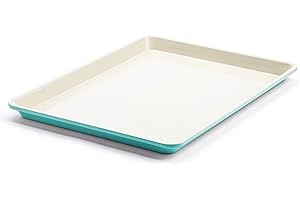 GreenLife Bakeware Healthy Ceramic Nonstick 18.5" x 13.5" Half Cookie Sheet Baking Pan, PFAS-Free, Turquoise