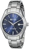 SO&CO New York Men's 5101.3 Madison Date Blue Dial Stainless Steel Link Bracelet Watch