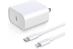 DABUSTAR for iPhone Fast Charger, 20W USB C PD Wall Charger Block Plug with[MFi Certified]6ft Type C to Lightning Cable Quick Charging Data Sync Cord for iPhone14 13 12 11 Pro Max Mini Xs Xr iPad Air