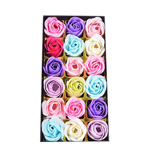 image for Turelifes 18pcs Soap Rose Flowers Artificial Flora Scented Bath Soap R
