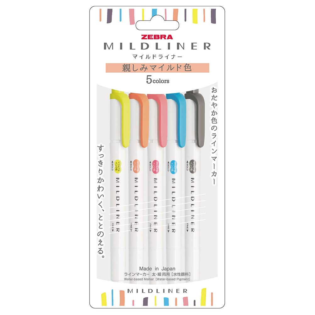 ZEBRA Mildliner WKT7-N-5C-N Fluorescent Pen (Parallel Import) (Friendly Mild Colour)