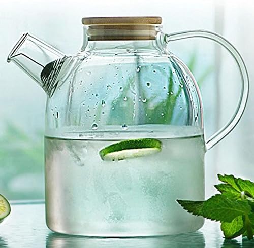 XHHOME Heat Resistant Teapot Cold water Jug Cup High Borosilicate Glass Bottle Big Capacity (61oz (1800ml))